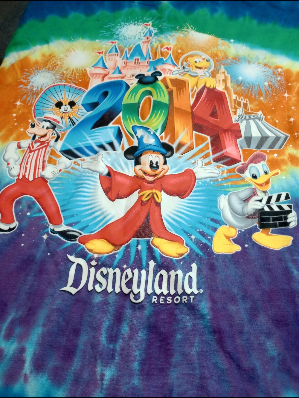 Disney 2014 Disneyland Resort Tye Dyed Tee Size Large